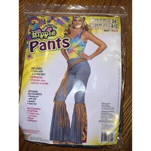 Hippie Belted Pants Adult Womens M/L Halloween 60s Costume Party Accessory New